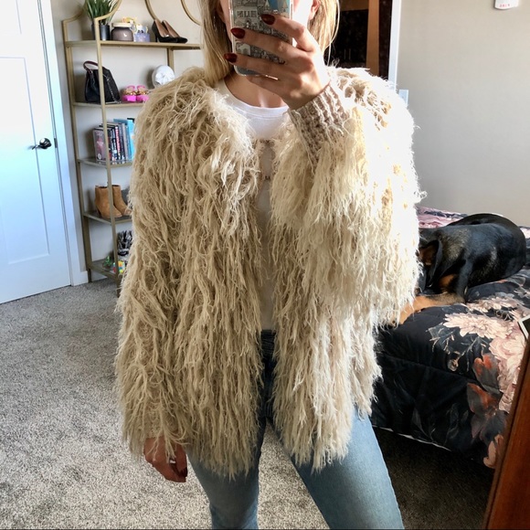Free People Cream shaggy Sweater - Picture 3 of 7